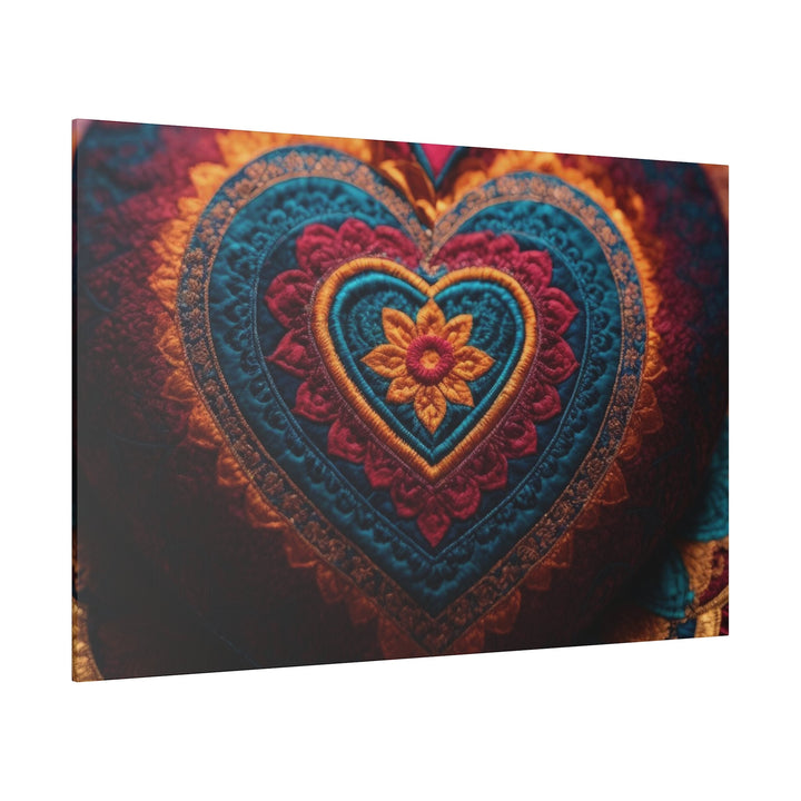 Embroidered Textile Heart - Matte Canvas - Canvas - g(0D·IO) - 32" x 32" (Square) - 0.75'' -