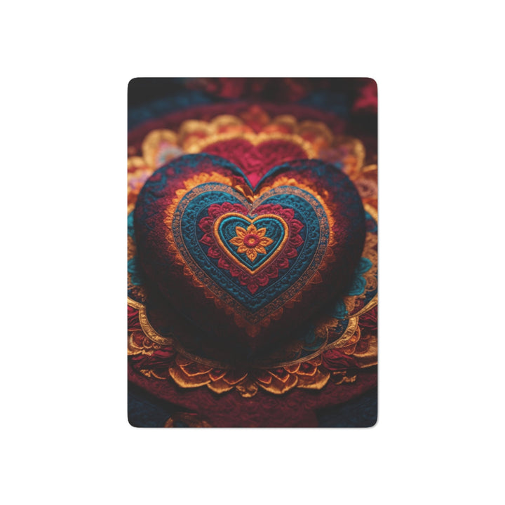 Embroidered Textile Heart - Poker Cards - Paper products - g(0D·IO) - 2.47" x 3.47" - White - Semi Glossy