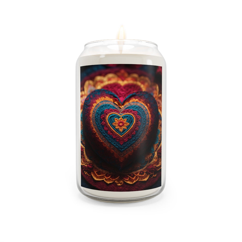 Embroidered Textile Heart - Scented Candle - Home Decor - g(0D·IO) - Sea Breeze - 13.75oz -