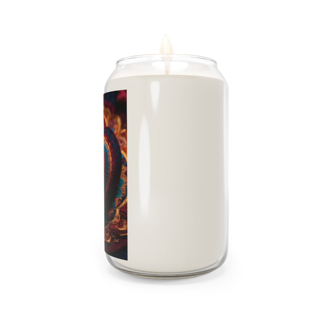 Embroidered Textile Heart - Scented Candle - Home Decor - g(0D·IO) - Vanilla Bean - 13.75oz -