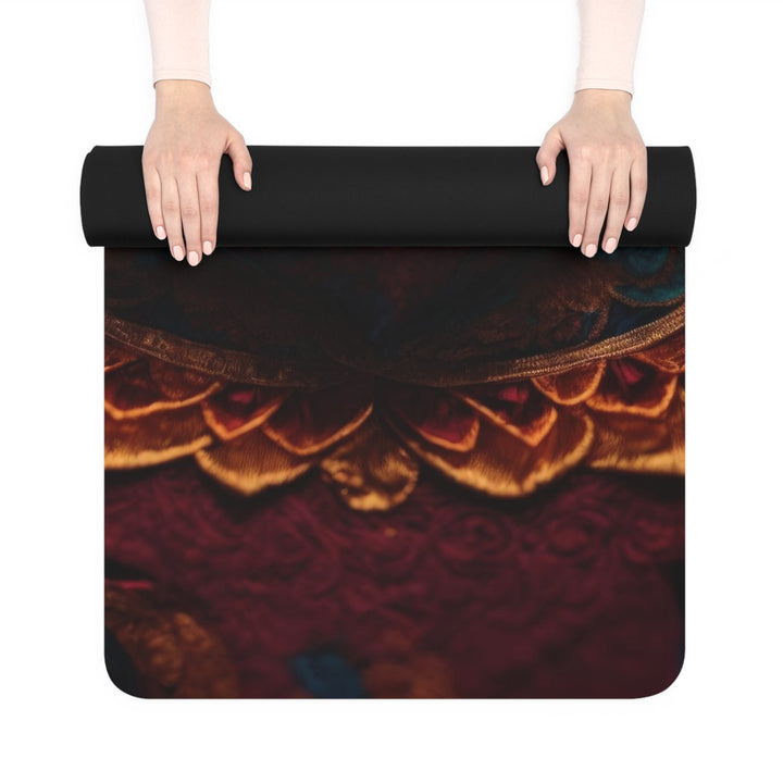 Embroidered Textile Heart - Yoga Mat - Home Decor - g(0D·IO) - 24” x 68” - -