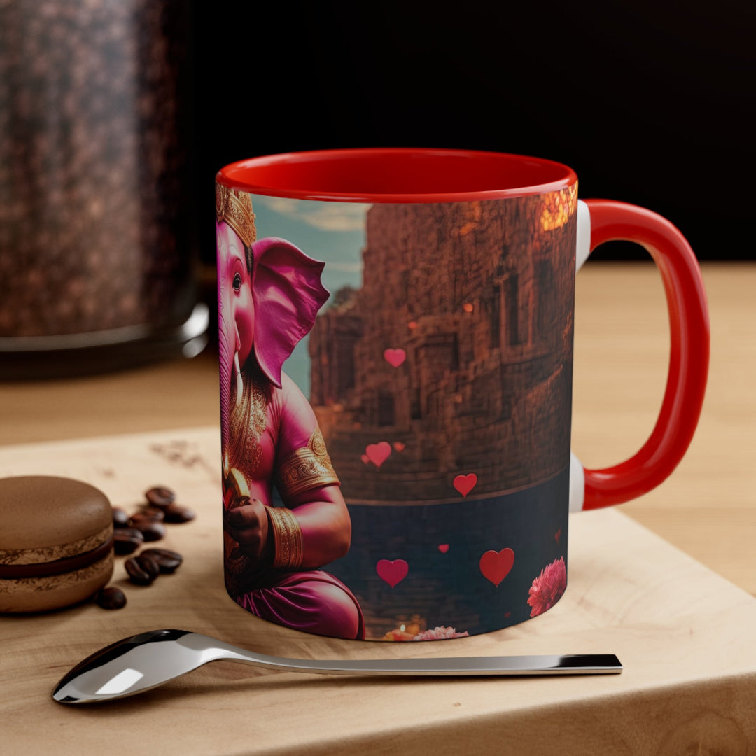 Enchanted Elephant Evening - Accent Coffee Mug - Mug - g(0D·IO) - Pink - 11oz -