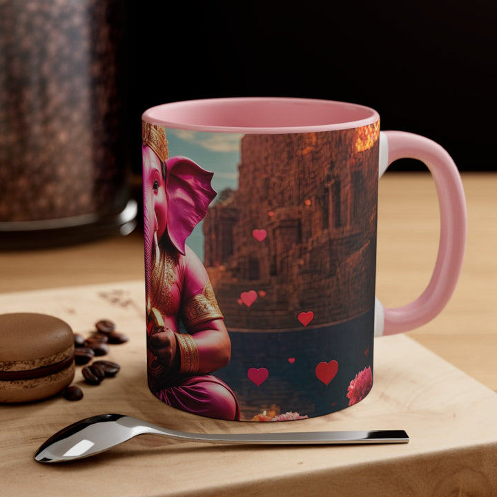 Enchanted Elephant Evening - Accent Coffee Mug - Mug - g(0D·IO) - Pink - 11oz -