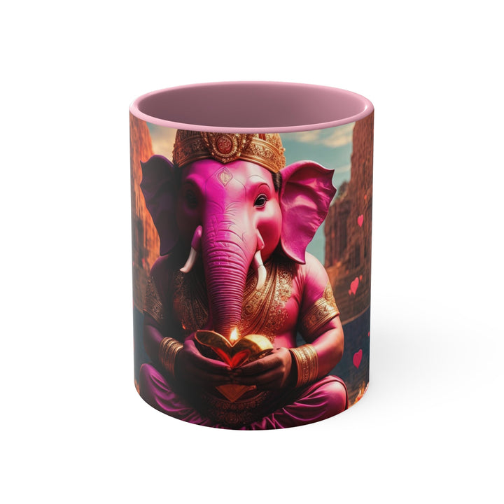 Enchanted Elephant Evening - Accent Coffee Mug - Mug - g(0D·IO) - Pink - 11oz -