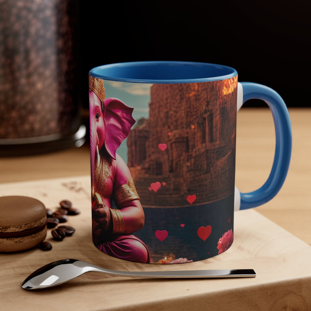 Enchanted Elephant Evening - Accent Coffee Mug - Mug - g(0D·IO) - Pink - 11oz -