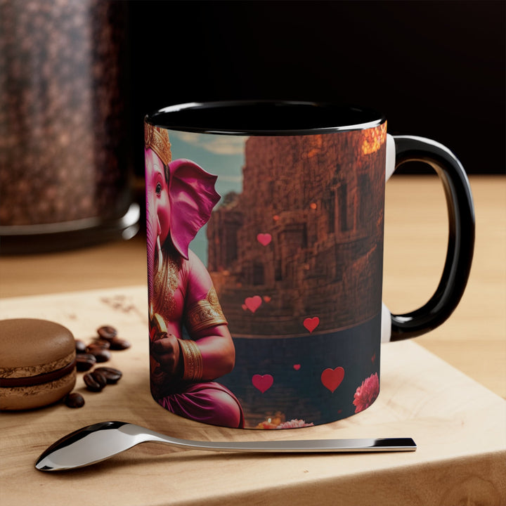 Enchanted Elephant Evening - Accent Coffee Mug - Mug - g(0D·IO) - Pink - 11oz -