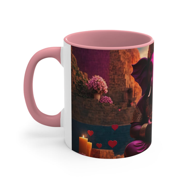 Enchanted Elephant Evening - Accent Coffee Mug - Mug - g(0D·IO) - Pink - 11oz -