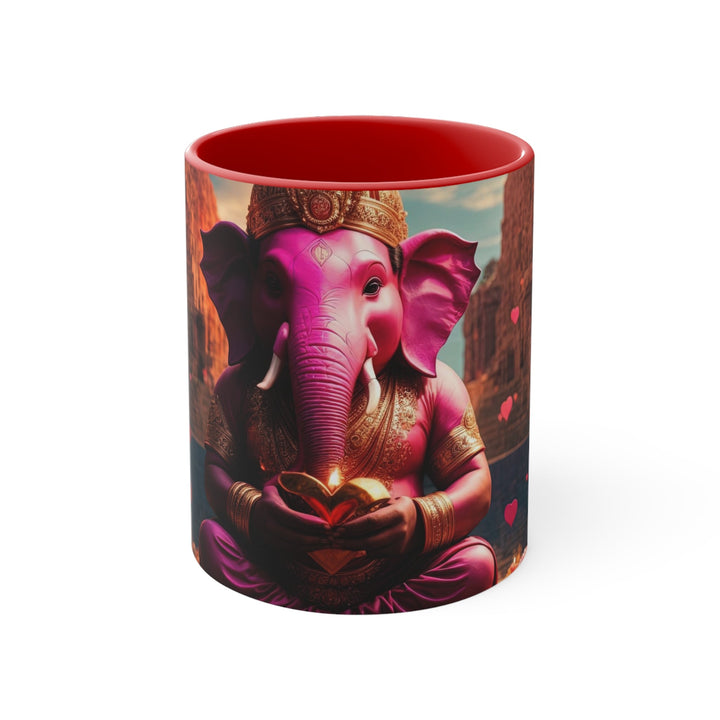 Enchanted Elephant Evening - Accent Coffee Mug - Mug - g(0D·IO) - Red - 11oz -