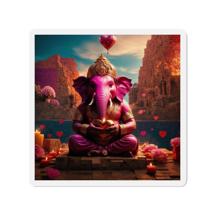 Enchanted Elephant Evening - Die-cut Magnet - Home Decor - g(0D·IO) - 2" x 2" - Die-Cut - 1 pc