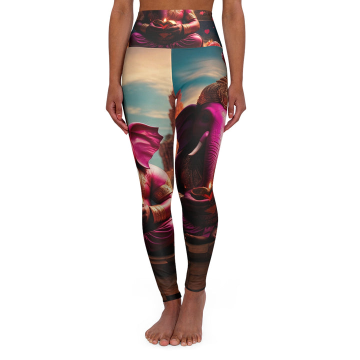 Enchanted Elephant Evening - High Waisted AOP Yoga Leggings - All Over Prints - g(0D·IO) - XS - -