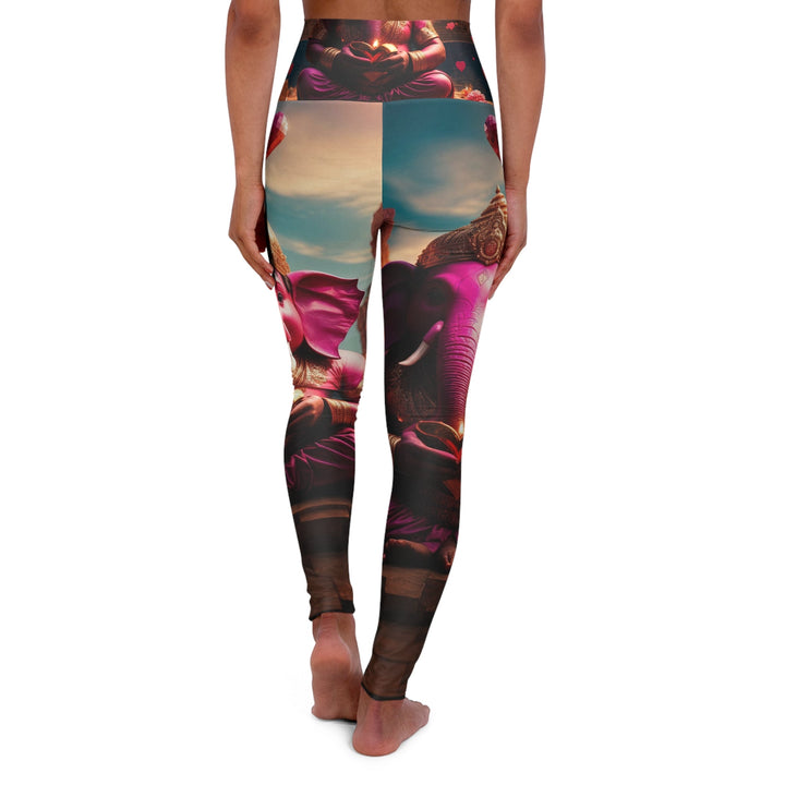 Enchanted Elephant Evening - High Waisted AOP Yoga Leggings - All Over Prints - g(0D·IO) - XS - -