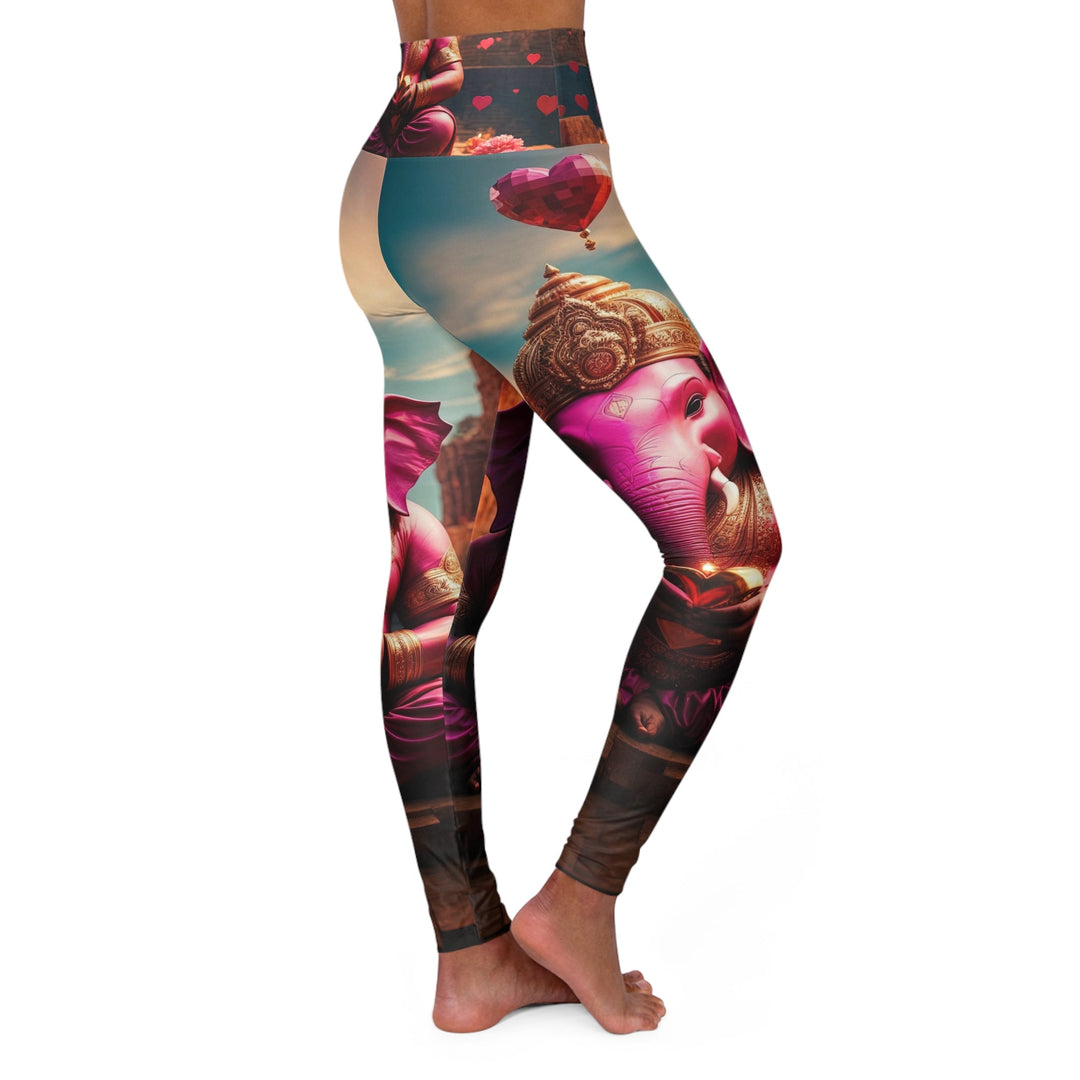 Enchanted Elephant Evening - High Waisted AOP Yoga Leggings - All Over Prints - g(0D·IO) - XS - -