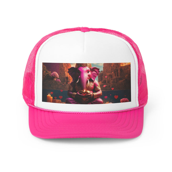 Enchanted Elephant Evening - Trucker Hat - Hats - g(0D·IO) - Pink - One size -