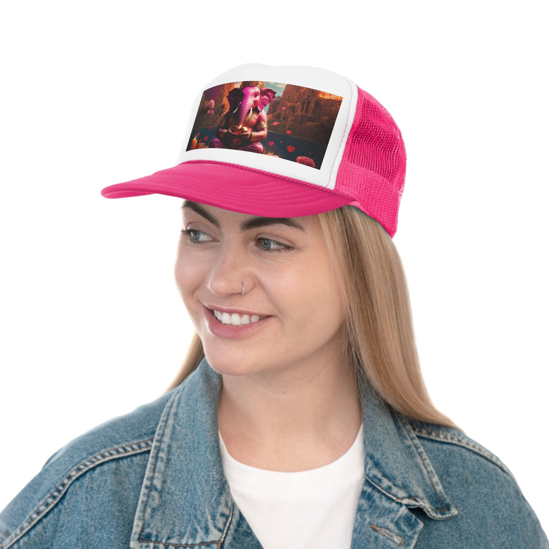 Enchanted Elephant Evening - Trucker Hat - Hats - g(0D·IO) - Pink - One size -