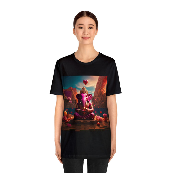 Enchanted Elephant Evening - Unisex Jersey Short Sleeve Tee - T-Shirt - g(0D·IO) - Black - S -