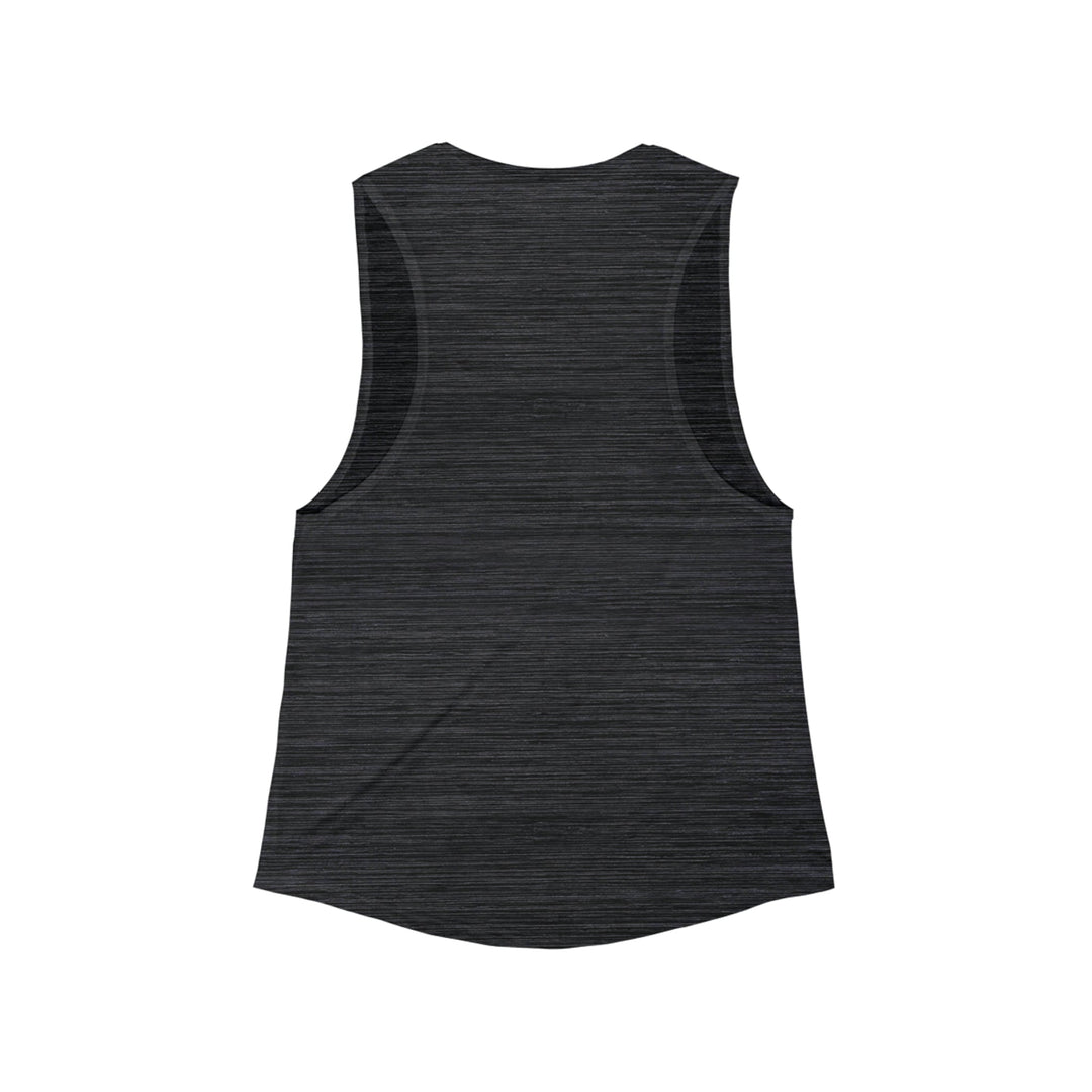 Enchanted Elephant Evening - Women's Flowy Scoop Muscle Tank - Tank Top - g(0D·IO) - S - Black Slub -