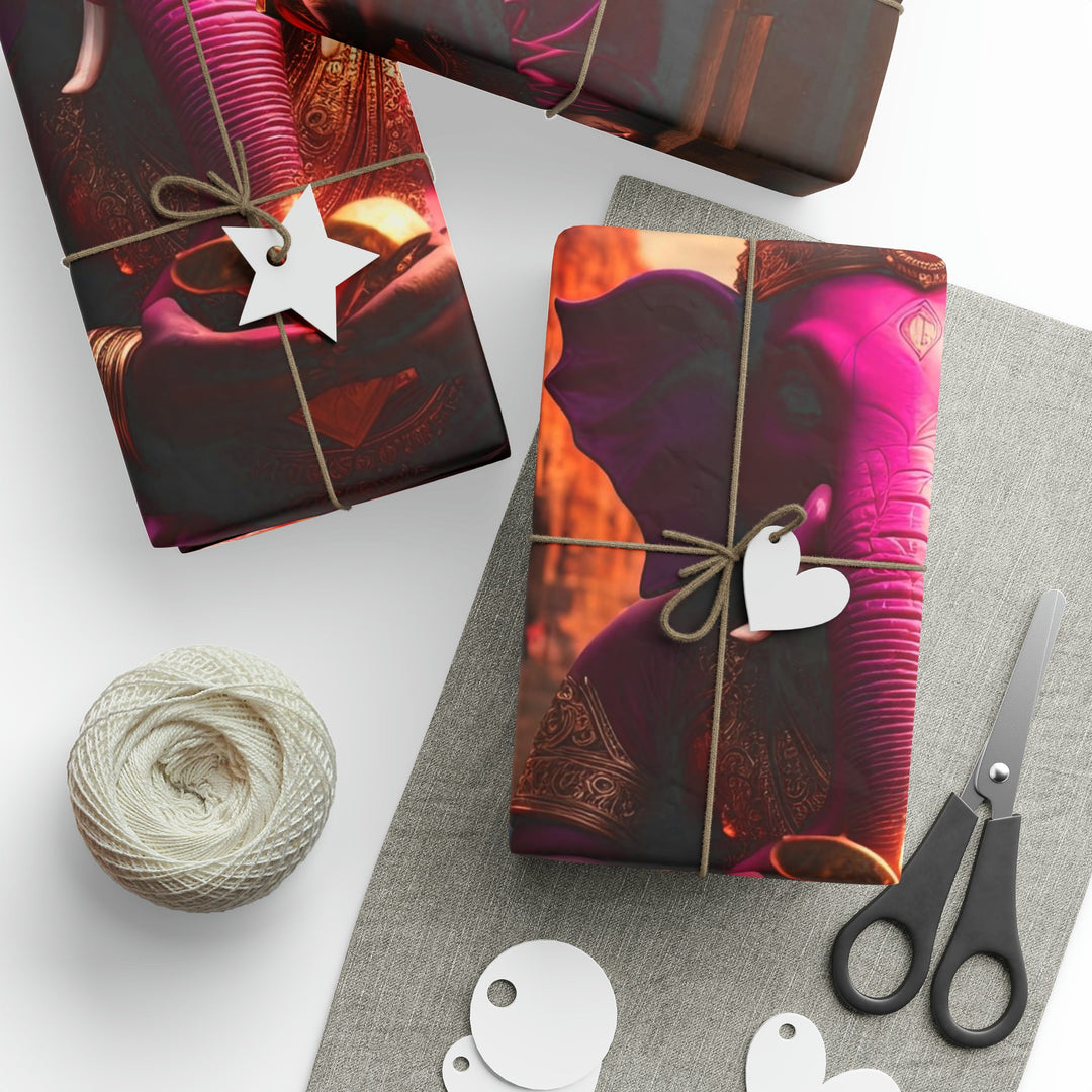 Enchanted Elephant Evening - Wrapping Paper - Home Decor - g(0D·IO) - 30'' x 72'' - Matte -