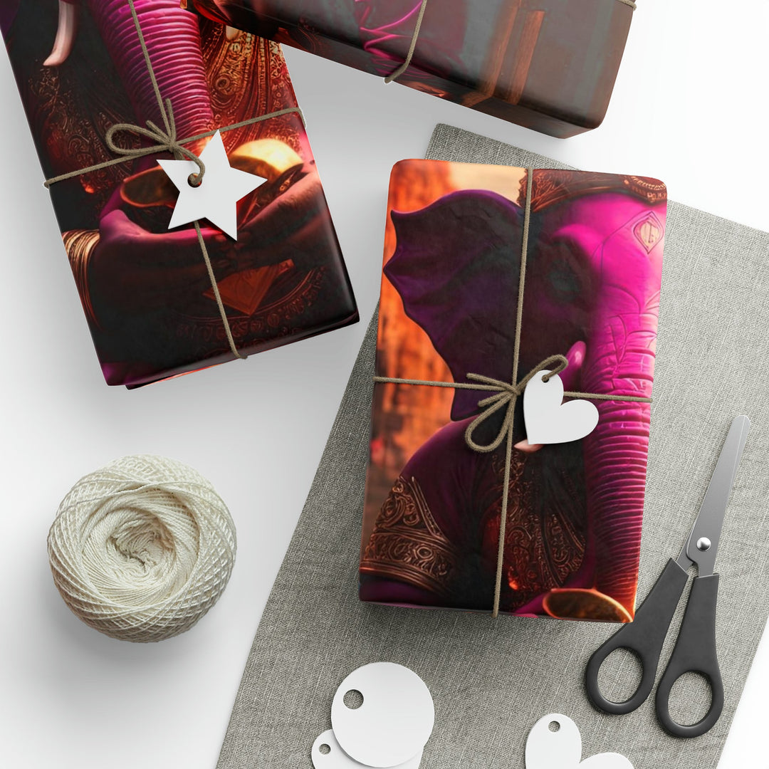 Enchanted Elephant Evening - Wrapping Paper - Home Decor - g(0D·IO) - 30'' x 72'' - Matte -