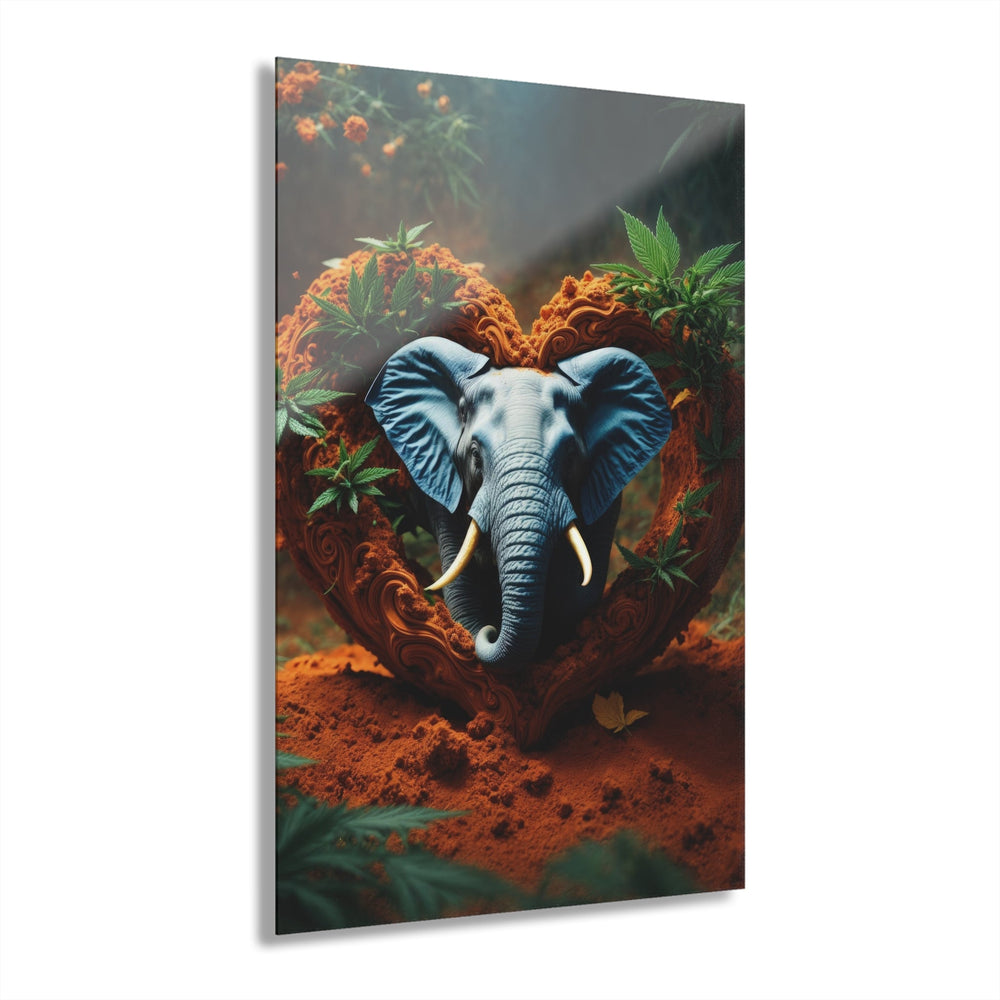 Enchanted Elephant Heart - Acrylic Prints (French Cleat Hanging) - Home Decor - g(0D·IO) - 24" x 36" (Vertical) - 0.25'' -