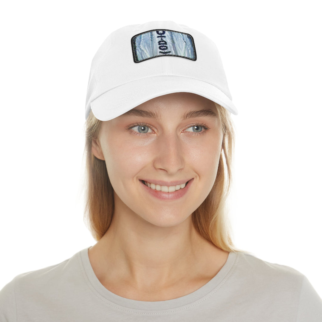 Enigmatic Forest Spiral - Dad Hat - Hats - g(0D·IO) - White / Black patch - Rectangle - One size