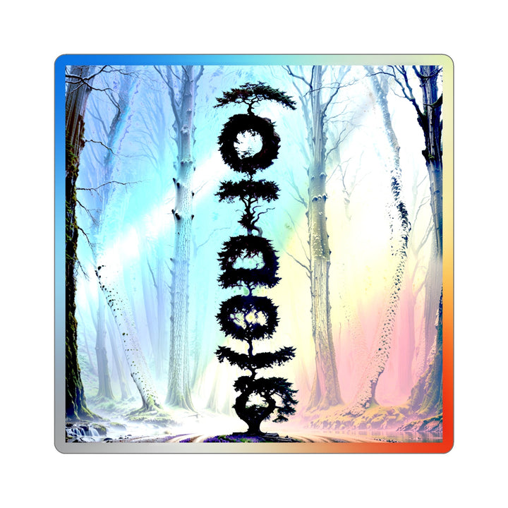 Enigmatic Forest Spiral - Holographic Die-Cut Sticker - Paper products - g(0D·IO) - 3" × 3" - Die-Cut - Holographic