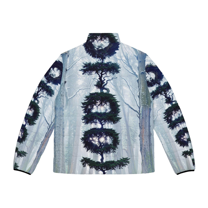 Enigmatic Forest Spiral - Puffer Jacket - All Over Prints - g(0D·IO) - S - Black zipper -