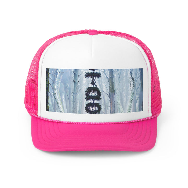 Enigmatic Forest Spiral - Trucker Hat - Hats - g(0D·IO) - Pink - One size -