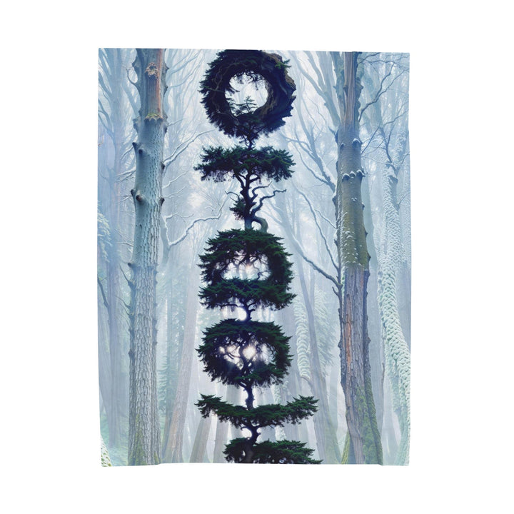 Enigmatic Forest Spiral - Velveteen Plush Blanket - All Over Prints - g(0D·IO) - 60" × 80" - -