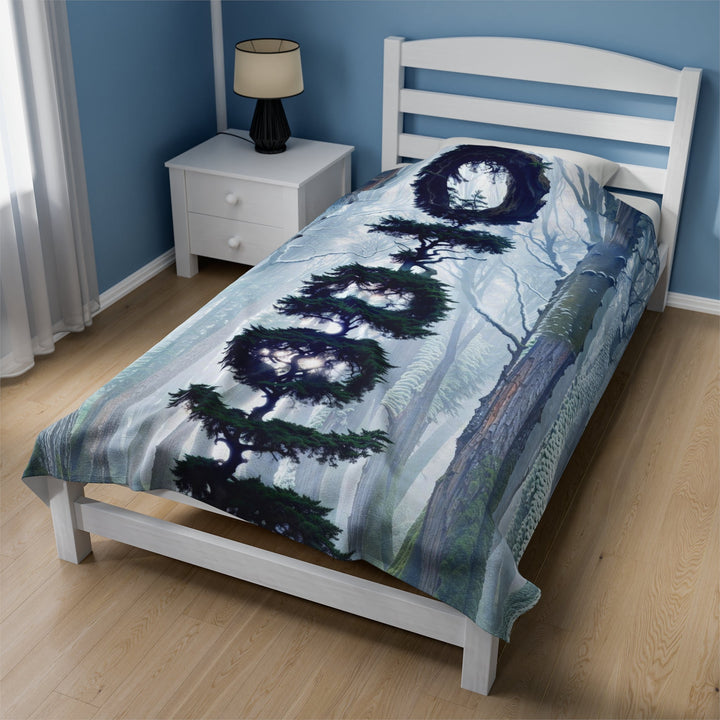 Enigmatic Forest Spiral - Velveteen Plush Blanket - All Over Prints - g(0D·IO) - 60" × 80" - -