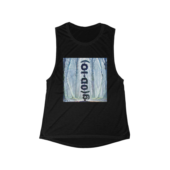 Enigmatic Forest Spiral - Women's Flowy Scoop Muscle Tank - Tank Top - g(0D·IO) - S - Black -