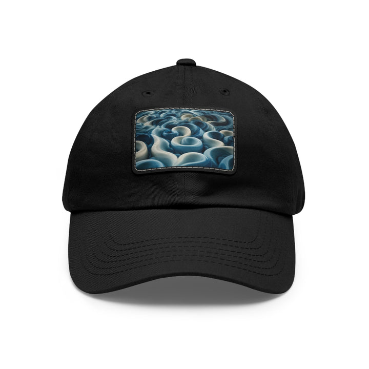 Enigmatic Swirling Abyss - Dad Hat - Hats - g(0D·IO) - Black / Black patch - Rectangle - One size