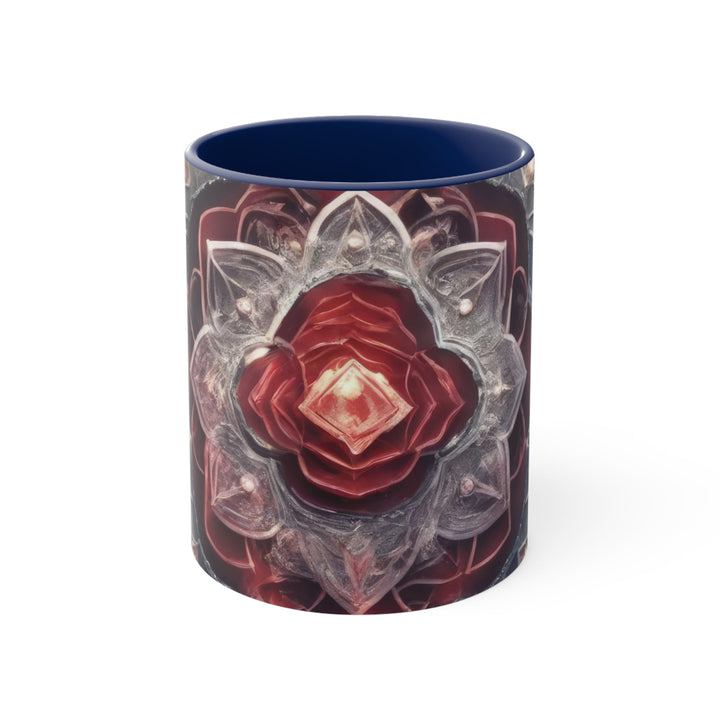 Ethereal Crystal Bloom - Accent Coffee Mug - Mug - g(0D·IO) - Navy - 11oz -