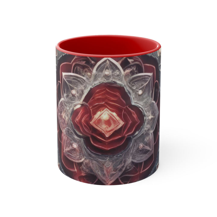 Ethereal Crystal Bloom - Accent Coffee Mug - Mug - g(0D·IO) - Red - 11oz -