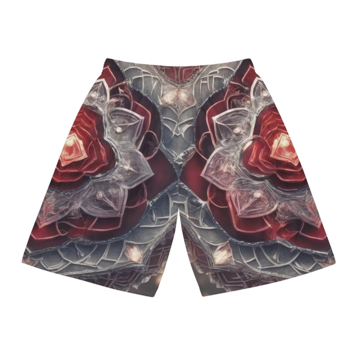 Ethereal Crystal Bloom - AOP Basketball Shorts - All Over Prints - g(0D·IO) - Seam thread color automatically matched to design - XS -