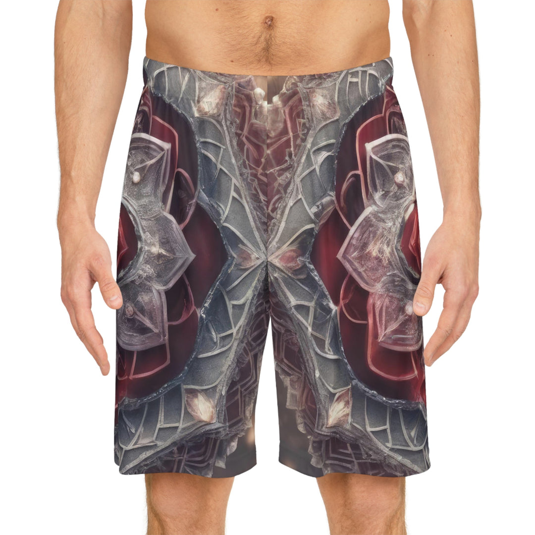 Ethereal Crystal Bloom - AOP Basketball Shorts - All Over Prints - g(0D·IO) - Seam thread color automatically matched to design - XS -