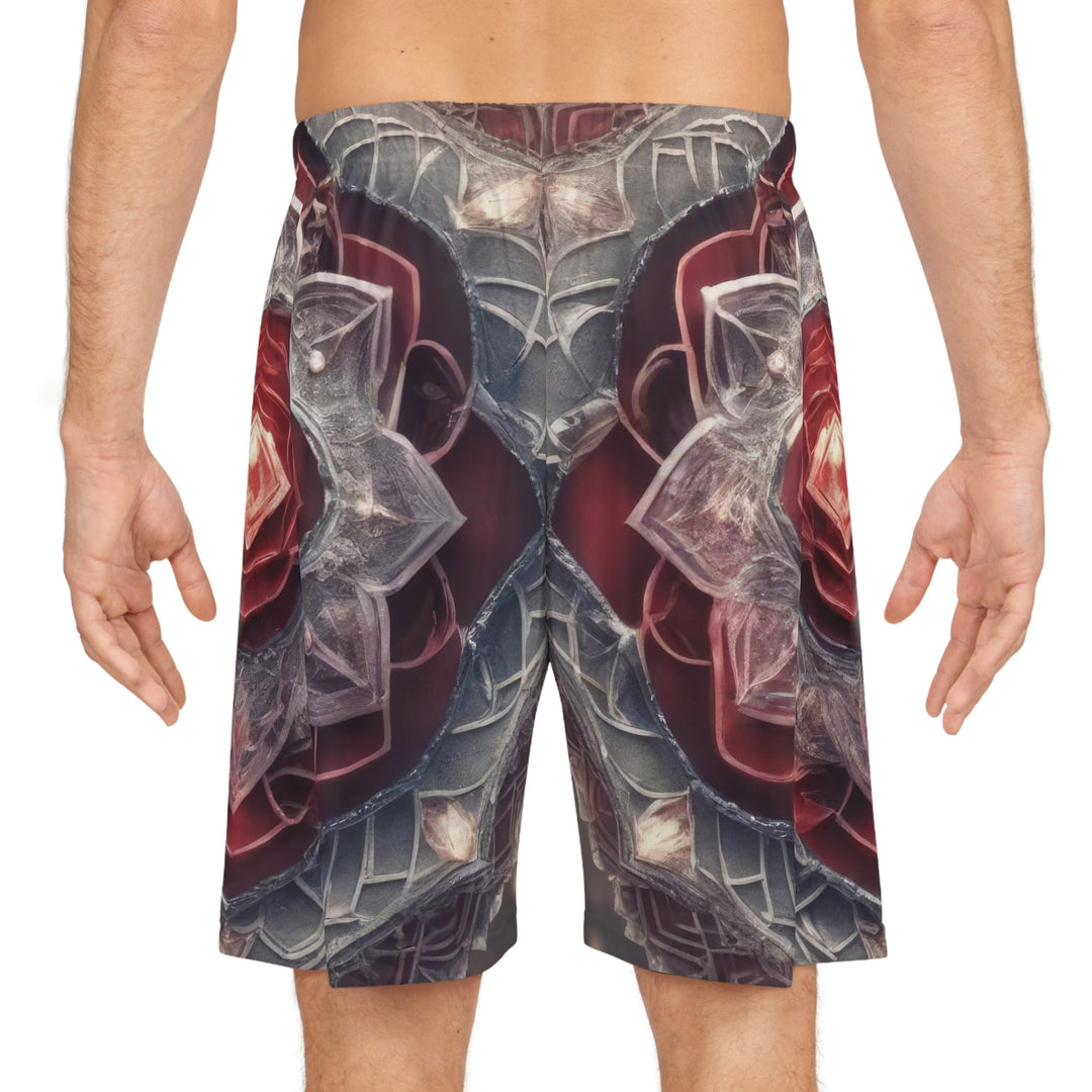 Ethereal Crystal Bloom - AOP Basketball Shorts - All Over Prints - g(0D·IO) - Seam thread color automatically matched to design - XS -