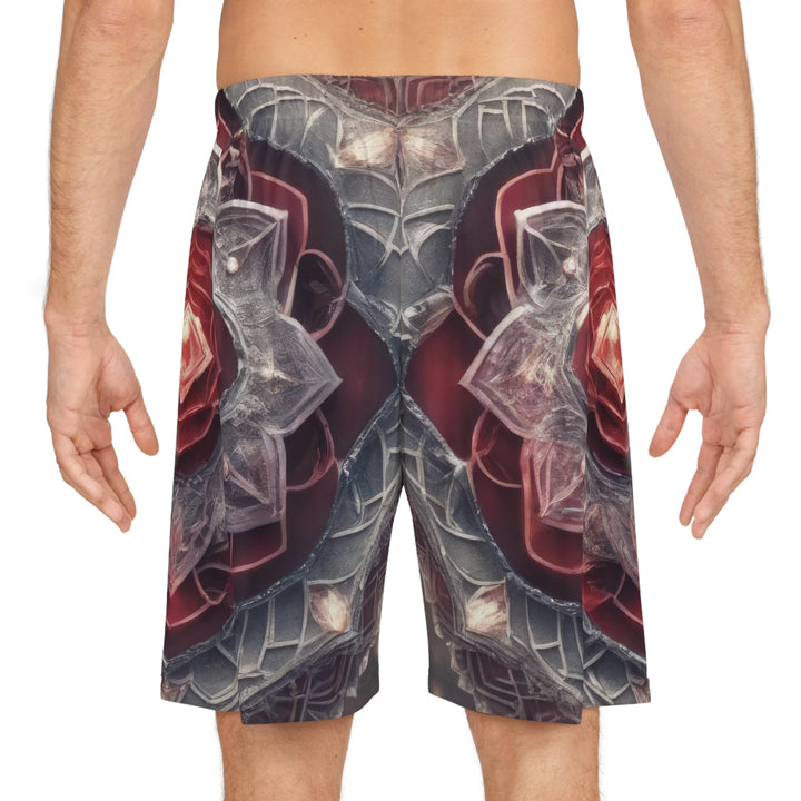 Ethereal Crystal Bloom - AOP Basketball Shorts - All Over Prints - g(0D·IO) - Seam thread color automatically matched to design - XS -