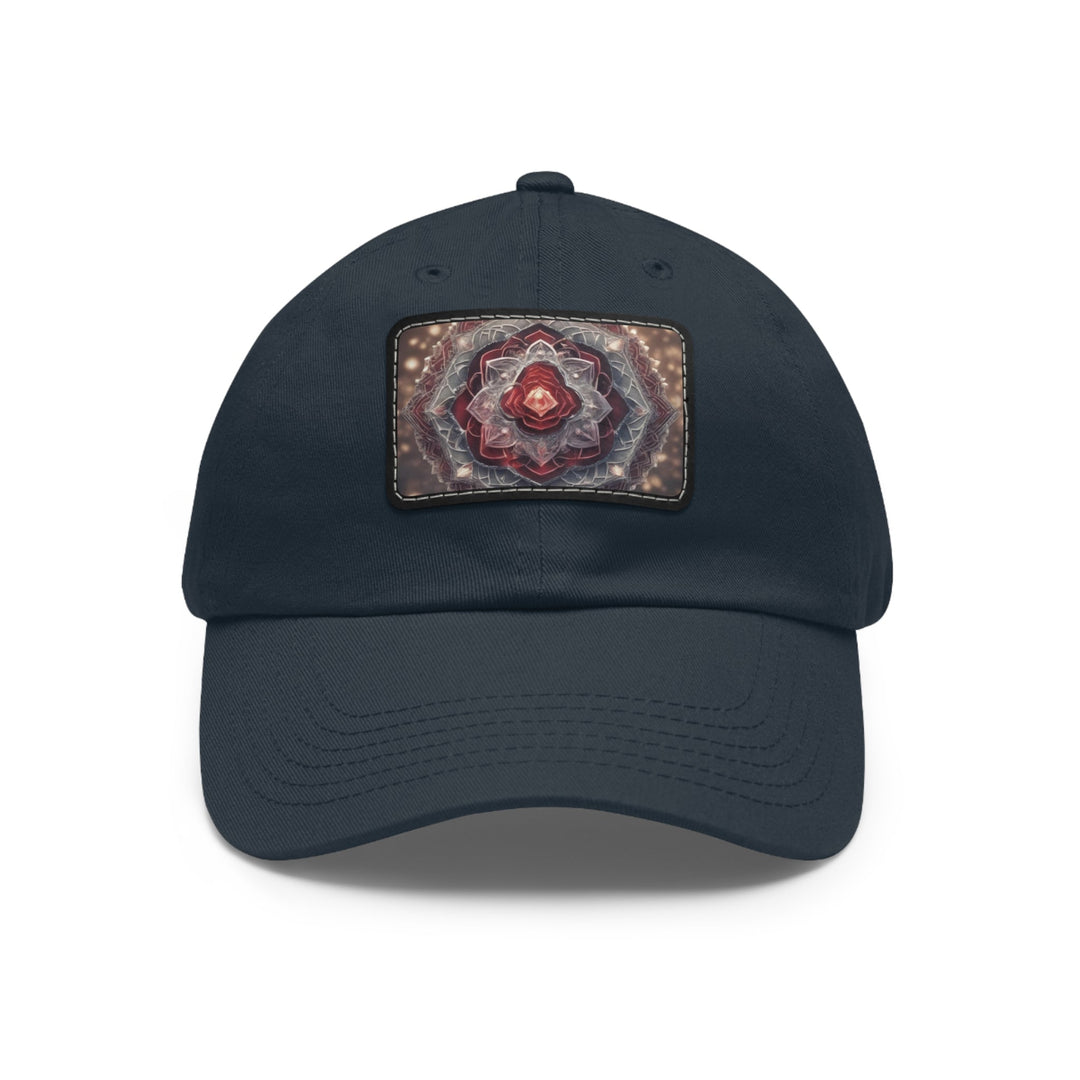 Ethereal Crystal Bloom - Dad Hat - Hats - g(0D·IO) - Navy / Black patch - Rectangle - One size