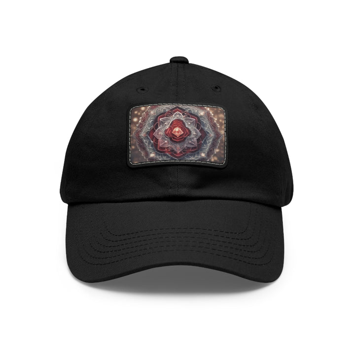 Ethereal Crystal Bloom - Dad Hat - Hats - g(0D·IO) - Black / Black patch - Rectangle - One size