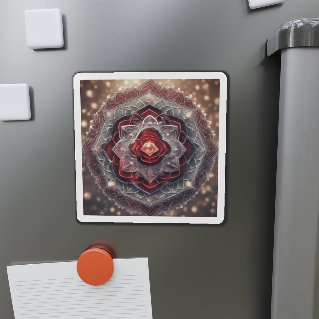 Ethereal Crystal Bloom - Die-cut Magnet - Home Decor - g(0D·IO) - 6 × 6" - Die-Cut - 1 pc