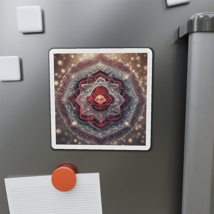 Ethereal Crystal Bloom - Die-cut Magnet - Home Decor - g(0D·IO) - 6 × 6" - Die-Cut - 1 pc