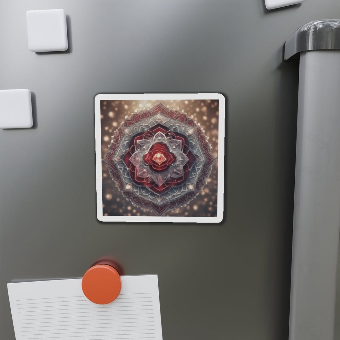 Ethereal Crystal Bloom - Die-cut Magnet - Home Decor - g(0D·IO) - 6 × 6" - Die-Cut - 1 pc