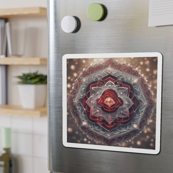 Ethereal Crystal Bloom - Die-cut Magnet - Home Decor - g(0D·IO) - 6 × 6" - Die-Cut - 1 pc