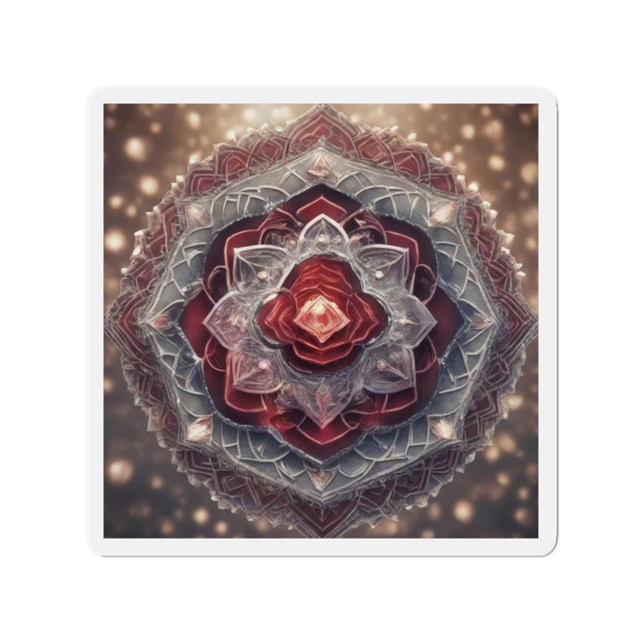 Ethereal Crystal Bloom - Die-cut Magnet - Home Decor - g(0D·IO) - 6 × 6" - Die-Cut - 1 pc