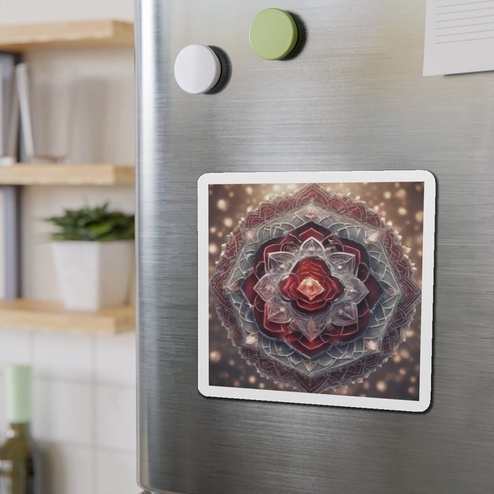 Ethereal Crystal Bloom - Die-cut Magnet - Home Decor - g(0D·IO) - 6 × 6" - Die-Cut - 1 pc