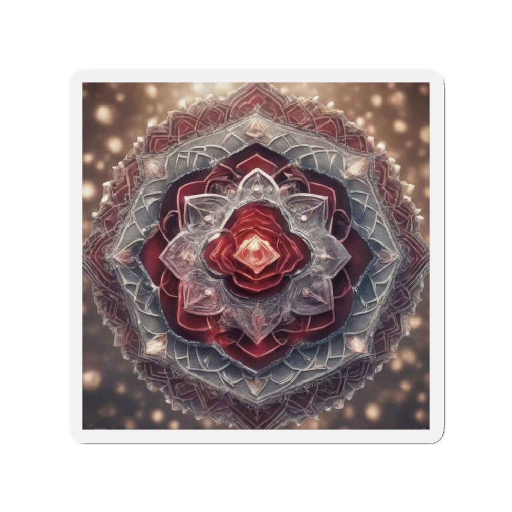 Ethereal Crystal Bloom - Die-cut Magnet - Home Decor - g(0D·IO) - 4" x 4" - Die-Cut - 1 pc