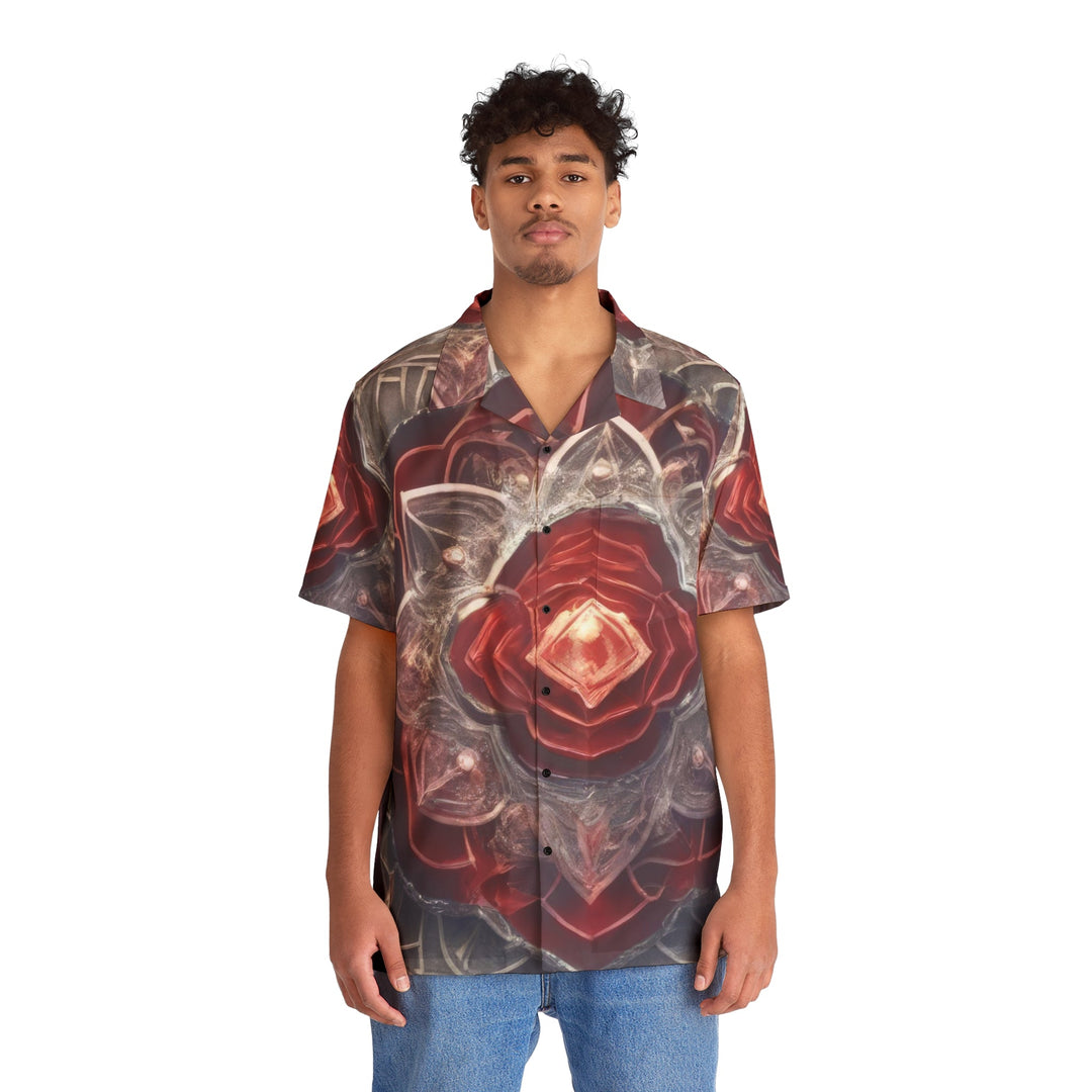 Ethereal Crystal Bloom - Men's Hawaiian Shirt - All Over Prints - g(0D·IO) - S - Black -