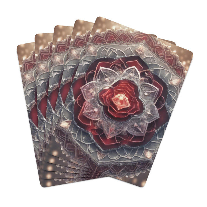 Ethereal Crystal Bloom - Poker Cards - Paper products - g(0D·IO) - 2.47" x 3.47" - White - Semi Glossy