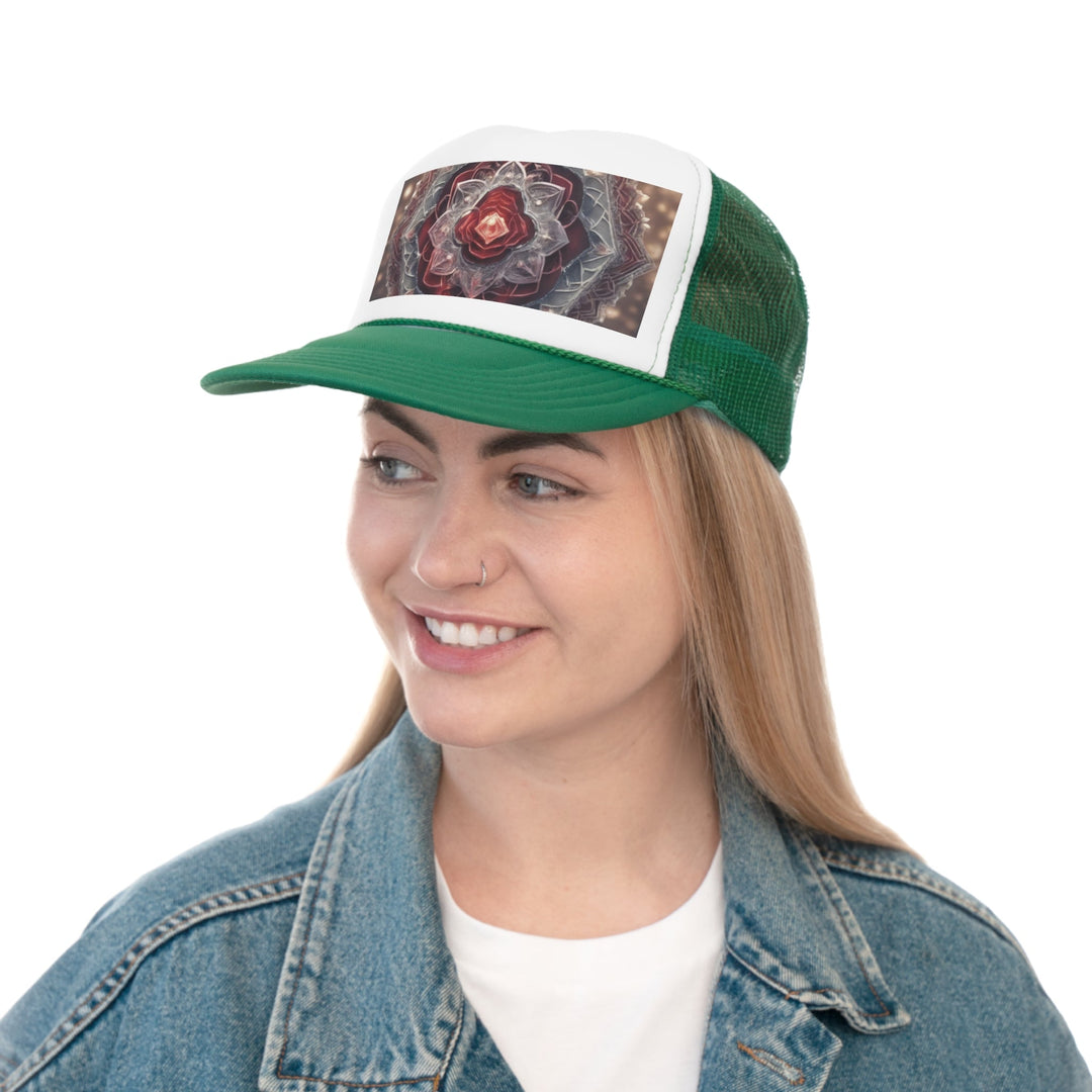 Ethereal Crystal Bloom - Trucker Hat - Hats - g(0D·IO) - Pink - One size -