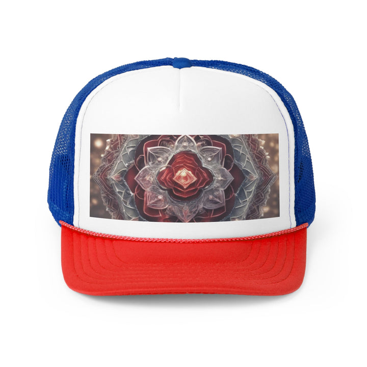 Ethereal Crystal Bloom - Trucker Hat - Hats - g(0D·IO) - Blue/Red - One size -